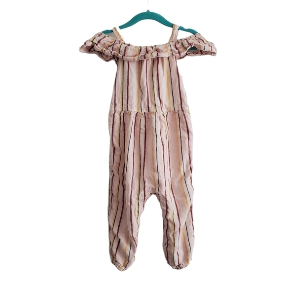Carter's Other - Carter's 18M Pink Striped Cold Shoulder Jumpsuit Romper One Piece Boho